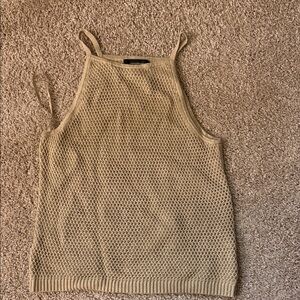 Banana Republic Factory Tan Mesh Top